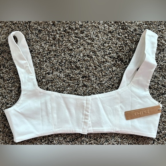 NWT • Skims • Bridal Silk Square Neck Corset Top • Marble • White •Limited EDTN - Picture 2 of 8